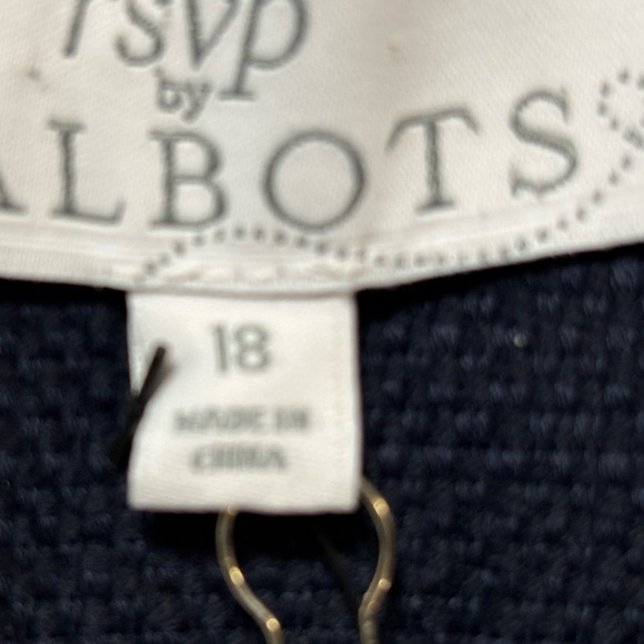 Talbots Navy Blue Floral Embellished Jacket - Picture 5 of 11